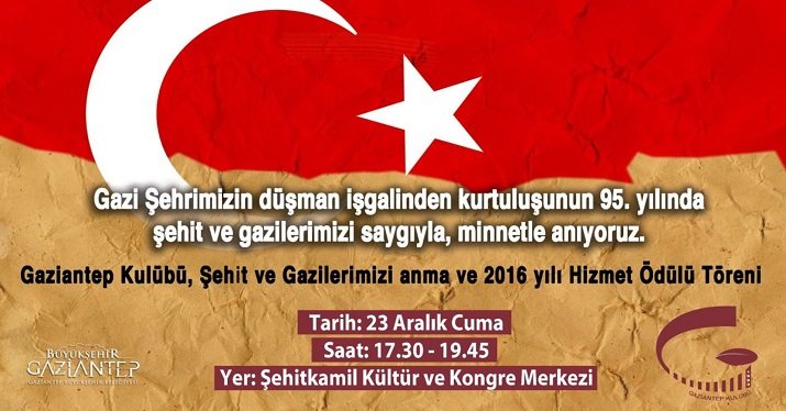 Şehit ve Gazilerimizi Anma ve 2016 yılı Hizmet Ödülü Töreni